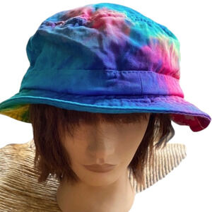 Festival Bucket Hat Color-Tone  Bucket Flower Sack Tie Dye Cotton Floppy Hat